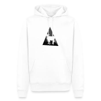 Plat sain végétalien - Sweat à capuche Premium bio Homme - blanc - Devant - Nico (187cm)
