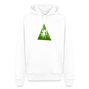 Entraînement avec haltères de musculation - Sweat à capuche Premium bio Homme - blanc - Devant - Nico (187cm)