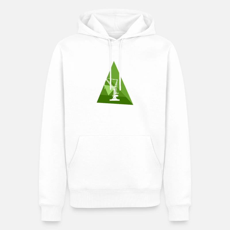 Grue chantier construction maison - Sweat à capuche Premium bio Homme - blanc