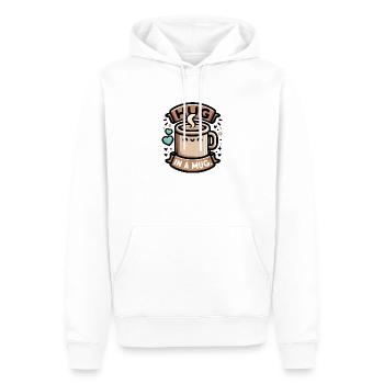 Umarmung in einer Tasse - Hug in a Mug - Männer Premium Bio Hoodie - Weiß - Vorne - Nico (187cm)