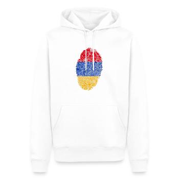 empreintes digitales racines j'aime l'Arménie armenien - Sweat à capuche Premium bio Homme - blanc - Devant - Nico (187cm)