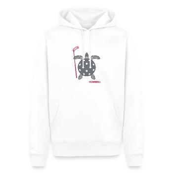 Floorball Floorball Floorballer Floorball Joueur de floorball - Sweat à capuche Premium bio Homme - blanc - Devant - Nico (187cm)