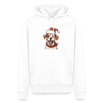 Joyeux Noël Mignon Chien Chiot Visage - Sweat à capuche Premium bio Homme - blanc - Devant - Nico (187cm)
