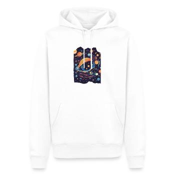 Auge, Galaxie, Weltraum, Planeten, Sterne, Interstellar - Männer Premium Bio Hoodie - Weiß - Vorne - Nico (187cm)
