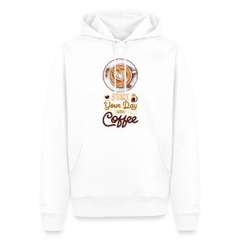 Café Amateur de Café Tasse à café Barista Vintage - Sweat à capuche Premium bio Homme - blanc - Devant - Nico (187cm)