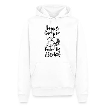 Un campeur heureux alimenté par l’alcool 2 - Sweat à capuche Premium bio Homme - blanc - Devant - Nico (187cm)
