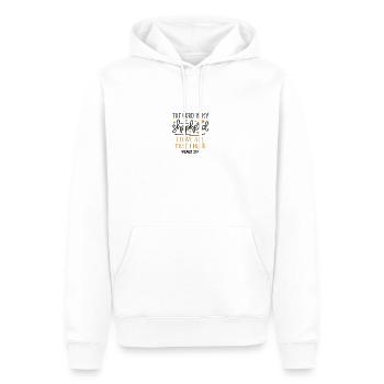 Bible versets de la bible dictons chrétiens jésus dieu - Sweat à capuche Premium bio Homme - blanc - Devant - Nico (187cm)