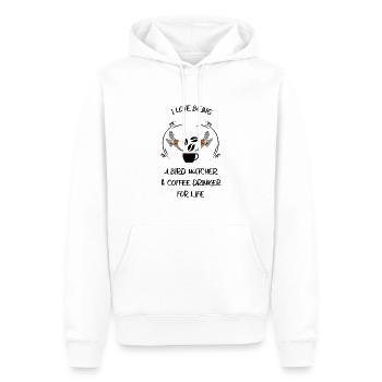 Bird Watching Bird Watching Birding Coffee - Men’s Premium Organic Hoodie - white - Front - Nico (187cm)
