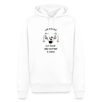Bird Watching Bird Watching Birding Coffee - Men’s Premium Organic Hoodie - white - Front - Nico (187cm)
