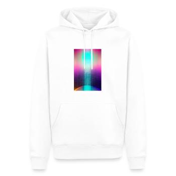 Holografisches Design und abstrakter Farbverlauf - Männer Premium Bio Hoodie - Weiß - Vorne - Nico (187cm)