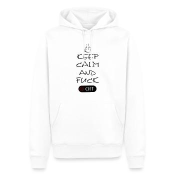 Keep Calm and Fuck OFF, Fuck You, fucking - Männer Premium Bio Hoodie - Weiß - Vorne - Nico (187cm)