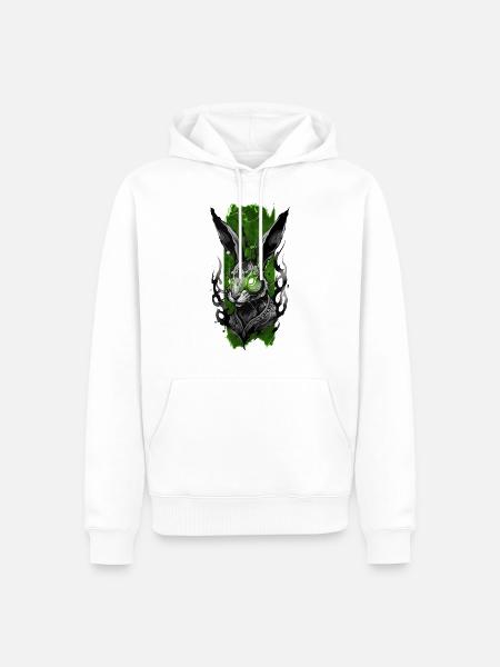 Strahlender Hase: Leuchtende Hasen-Eleganz - Männer Premium Bio Hoodie - Weiß