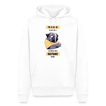 Mein Hund kennt Orte - Für alle Hundefans - Männer Premium Bio Hoodie - Weiß - Vorne - Nico (187cm)