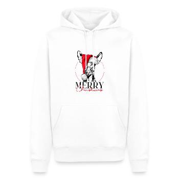 Santa PHARAONENHUND Merry Christmas Hund Wilsigns - Männer Premium Bio Hoodie - Weiß - Vorne - Nico (187cm)