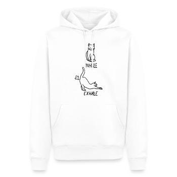 Inhale Exhale - Männer Premium Bio Hoodie - Weiß - Vorne - Nico (187cm)