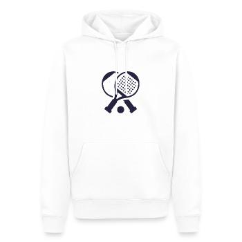 Raquette de padel Padel Joueur padel tennis - Sweat à capuche Premium bio Homme - blanc - Devant - Nico (187cm)