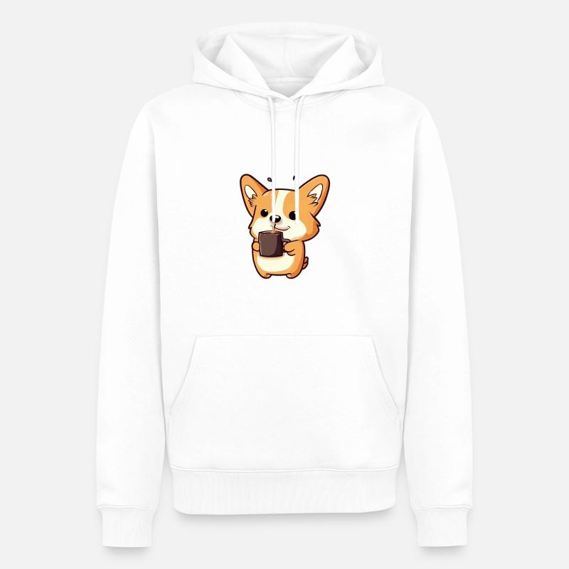 Cogri avec kafee - Sweat à capuche Premium bio Homme - blanc
