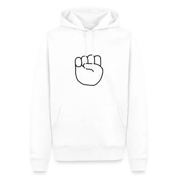 Emoji Fist Sketch noir - Sweat à capuche Premium bio Homme - blanc - Devant - Nico (187cm)
