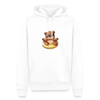 Bär Sommer Comic - Männer Premium Bio Hoodie - Weiß - Vorne - Nico (187cm)