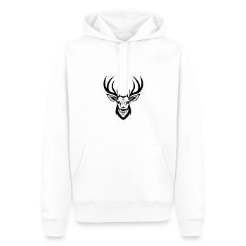 Tête de cerf - Sweat à capuche Premium bio Homme - blanc - Devant - Nico (187cm)