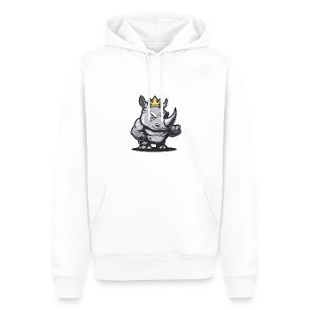Couronne de bande dessinée de rhinocéros - Sweat à capuche Premium bio Homme - blanc - Devant - Nico (187cm)
