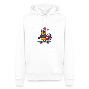 Hahn Weihnachten Lustig - Männer Premium Bio Hoodie - Weiß - Vorne - Nico (187cm)