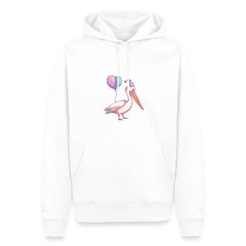 Pelikan Vogel Geburtstag Baby - Männer Premium Bio Hoodie - Weiß - Vorne - Nico (187cm)