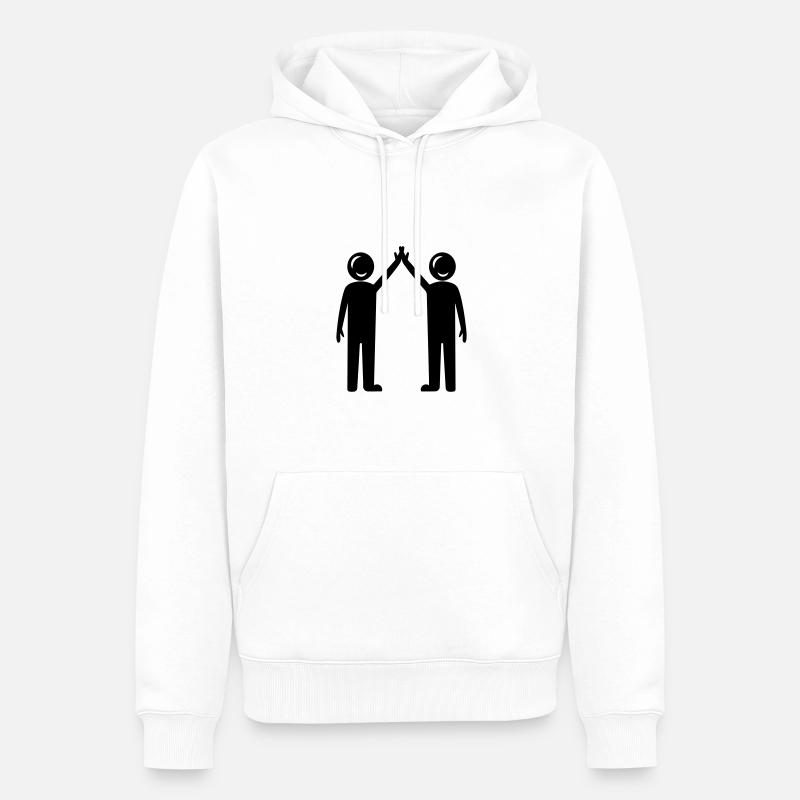 Freundschaft Beste Freunde - Männer Premium Bio Hoodie - Weiß