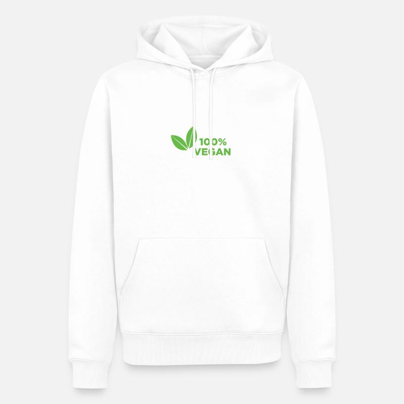 100% végétalien - Sweat à capuche Premium bio Homme - blanc
