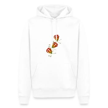 Flame Lily x 3 - Men’s Premium Organic Hoodie - white - Front - Nico (187cm)