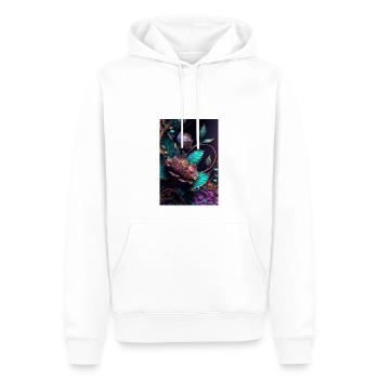 Digital art de fleur - Sweat à capuche Premium bio Homme - blanc - Devant - Nico (187cm)