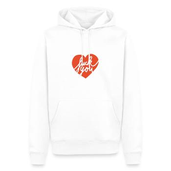 heart fuck you - Männer Premium Bio Hoodie - Weiß - Vorne - Nico (187cm)