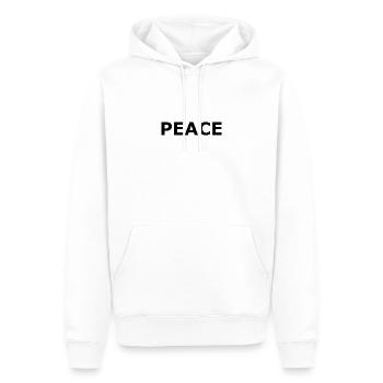PEACE - Männer Premium Bio Hoodie - Weiß - Vorne - Nico (187cm)