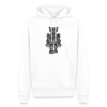 Retro Robot Toys - Men’s Premium Organic Hoodie - white - Front - Nico (187cm)