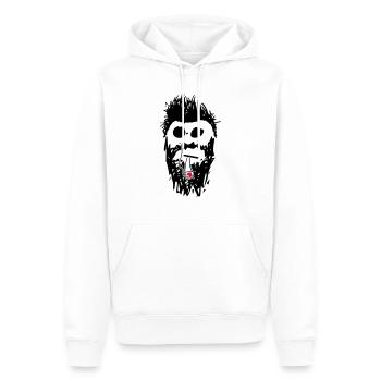 hipster_01 - Männer Premium Bio Hoodie - Weiß - Vorne - Nico (187cm)