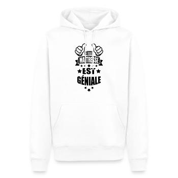 cette maîtresse est géniale - Sweat à capuche Premium bio Homme - blanc - Devant - Nico (187cm)