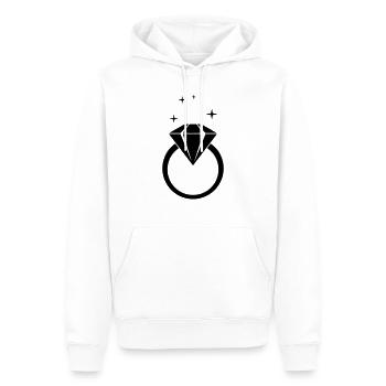 Bague de Mariage - Sweat à capuche Premium bio Homme - blanc - Devant - Nico (187cm)