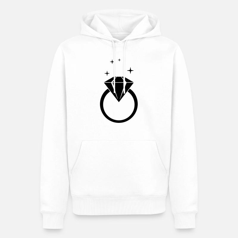 Ring Hochzeit - Männer Premium Bio Hoodie - Weiß