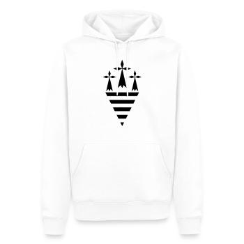 breizh bretagne - Sweat à capuche Premium bio Homme - blanc - Devant - Nico (187cm)