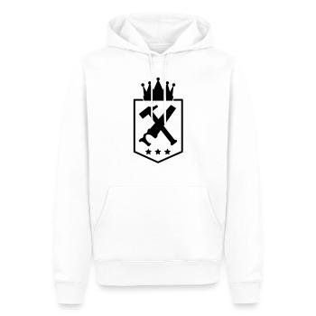 handwerker___f1 - Sweat à capuche Premium bio Homme - blanc - Devant - Nico (187cm)
