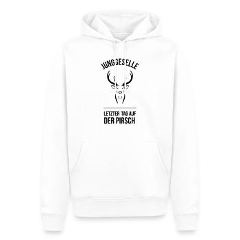 Der Junggeselle - Männer Premium Bio Hoodie - Weiß - Vorne - Nico (187cm)