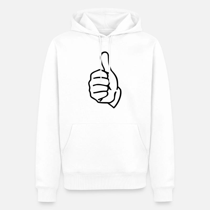 Daumen - Männer Premium Bio Hoodie - Weiß