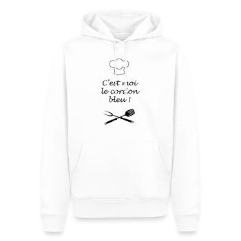 cordon bleu tablier cuisinier - Sweat à capuche Premium bio Homme - blanc - Devant - Nico (187cm)