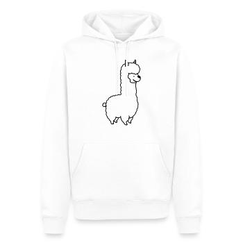 Alpaka - Männer Premium Bio Hoodie - Weiß - Vorne - Nico (187cm)