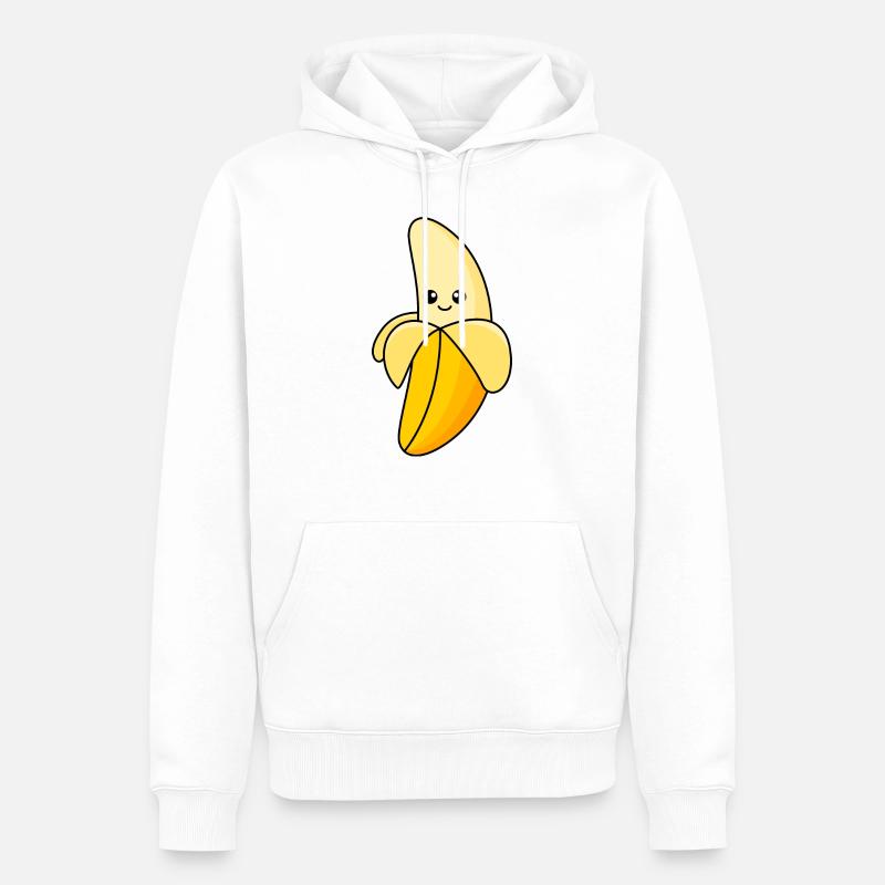Banane Comic - Männer Premium Bio Hoodie - Weiß