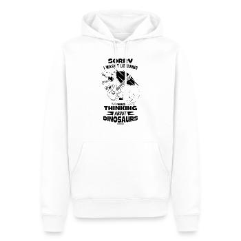 Sorry I Wasn't Listening Dinosaurs - Men’s Premium Organic Hoodie - white - Front - Nico (187cm)