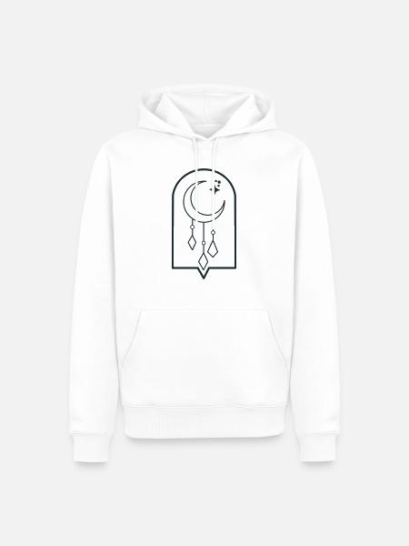 BOHO-Mond baumelt und Sterne - Männer Premium Bio Hoodie - Weiß