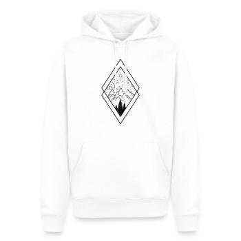 Natur Berge in Wolken Illustration - Männer Premium Bio Hoodie - Weiß - Vorne - Nico (187cm)