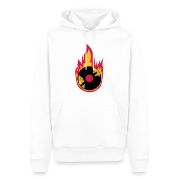 Fire Vinyl Record Music - Men’s Premium Organic Hoodie - white - Front - Nico (187cm)