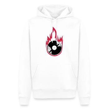 Fire Vinyl Record Music - Men’s Premium Organic Hoodie - white - Front - Nico (187cm)